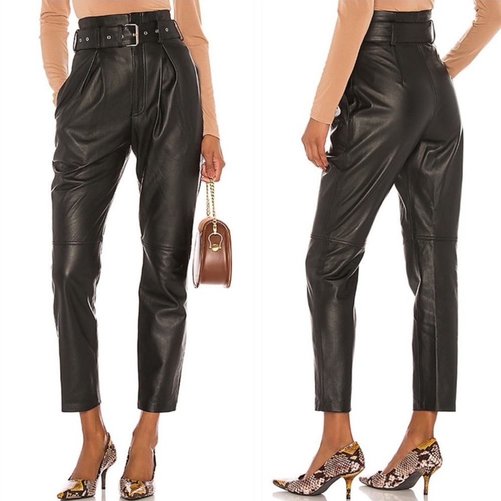 Song of Style Suzie Leather Pants in Black. Size XS